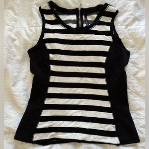 Karen Millen black & white stripe top